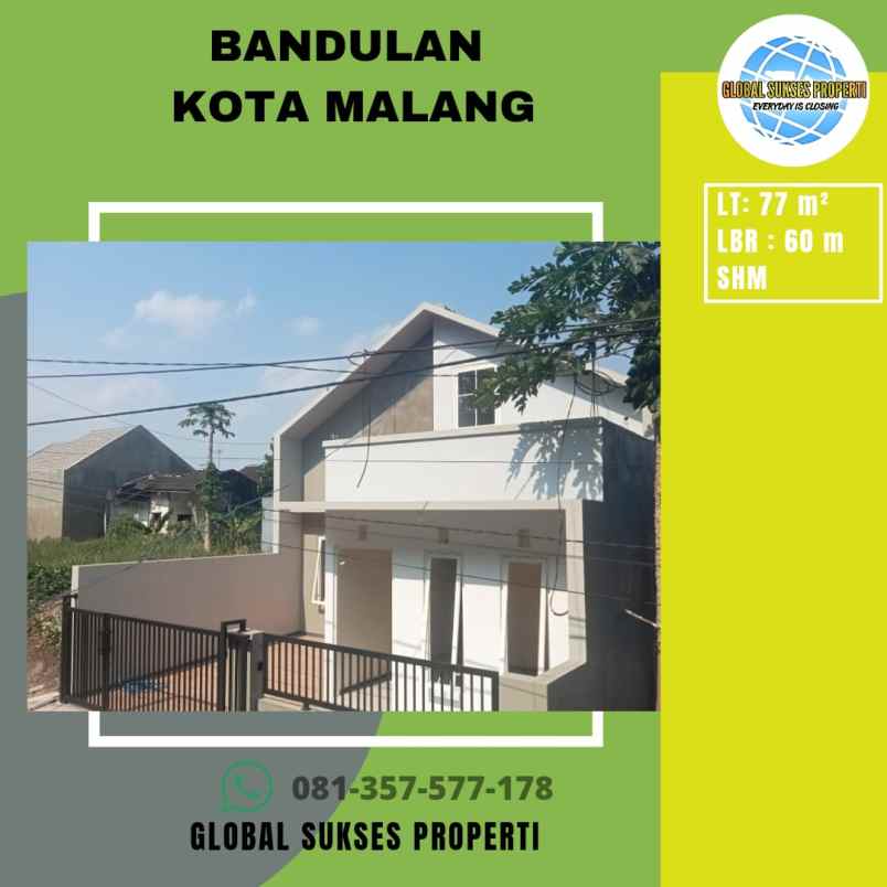 rumah bagus modern siap huni di bandulan sukun malang