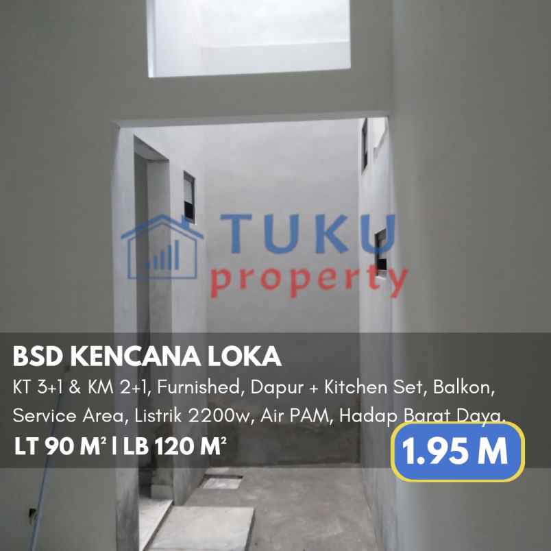 rumah baru scandinavia kencana loka bsd 1 95m