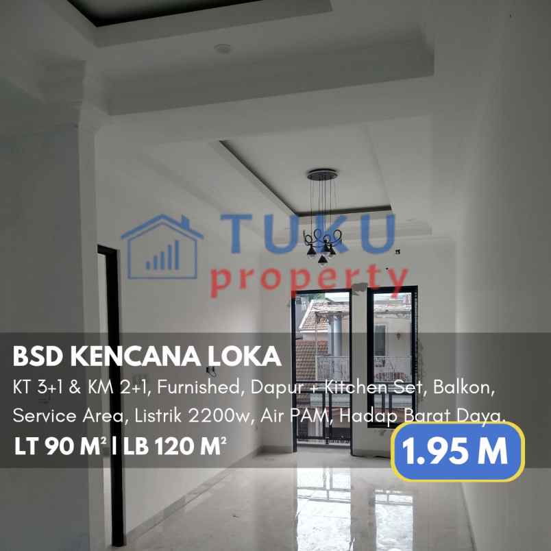 rumah baru scandinavia kencana loka bsd 1 95m