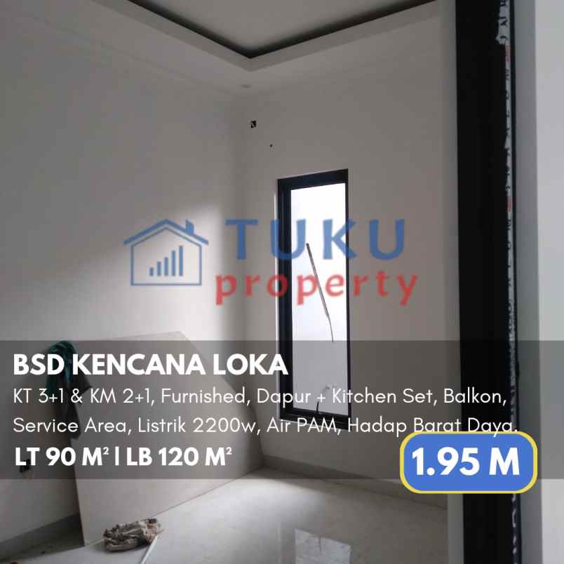 rumah baru scandinavia kencana loka bsd 1 95m