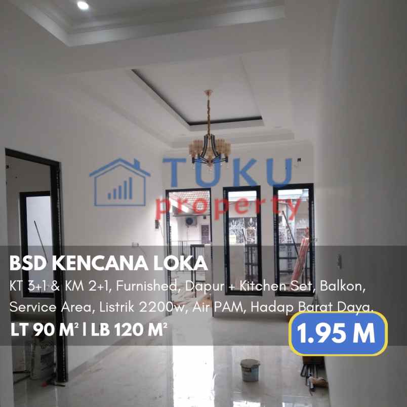 rumah baru scandinavia kencana loka bsd 1 95m