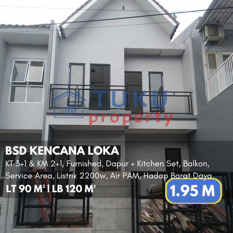 rumah baru scandinavia kencana loka bsd 1 95m