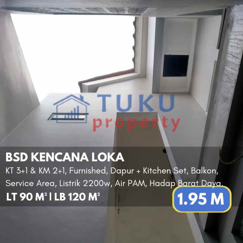 rumah baru scandinavia kencana loka bsd 1 95m