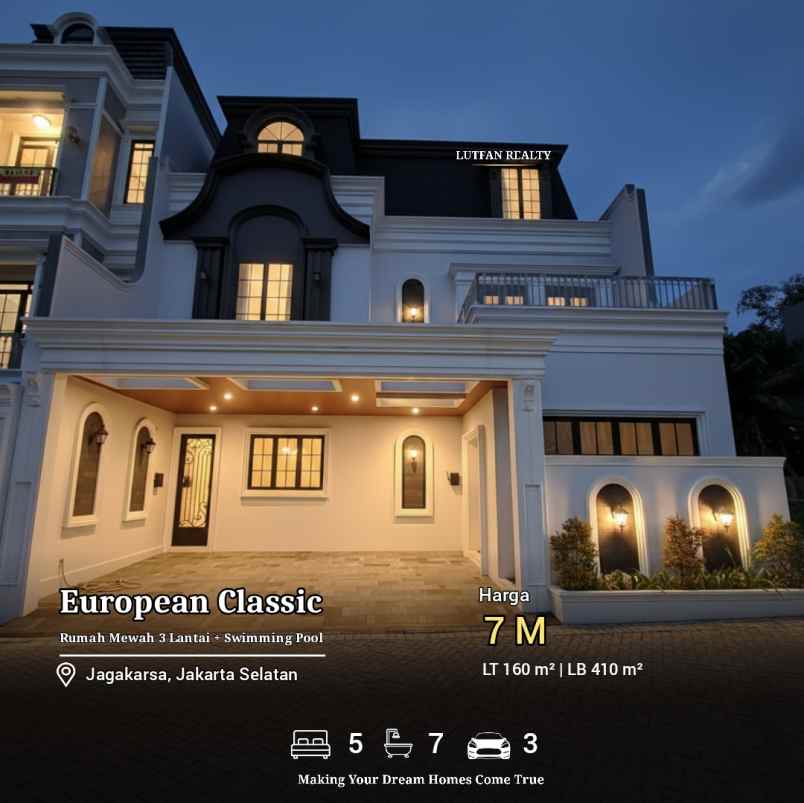 rumah european classic dalam komplek