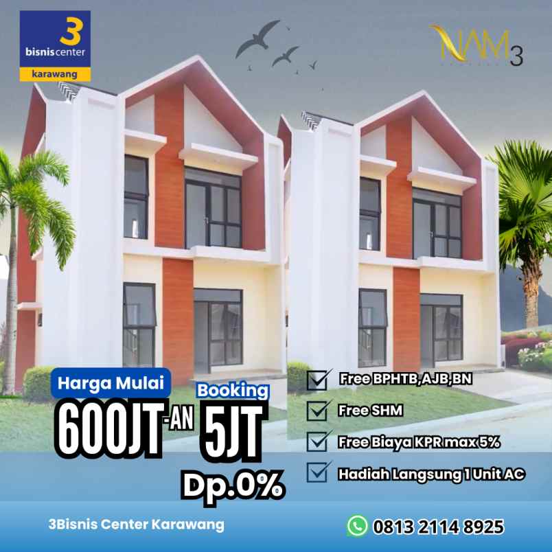 rumah modern tanpa dp di 3bisnis center karawang