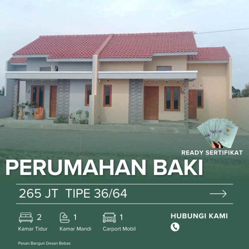 rumah ready sertifikat di menuran baki sukoharjo