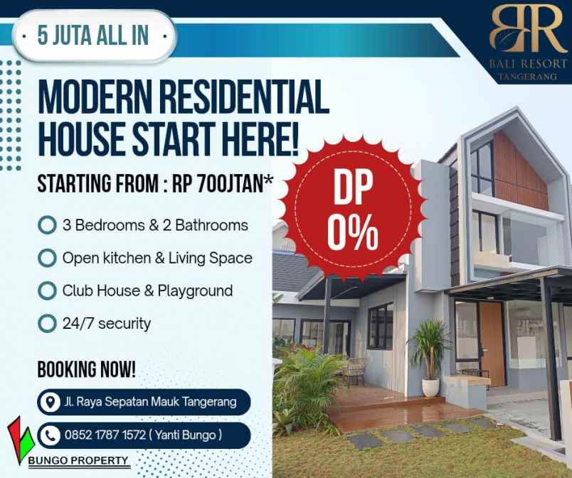 rumah sultan tangerang bali resort 5juta
