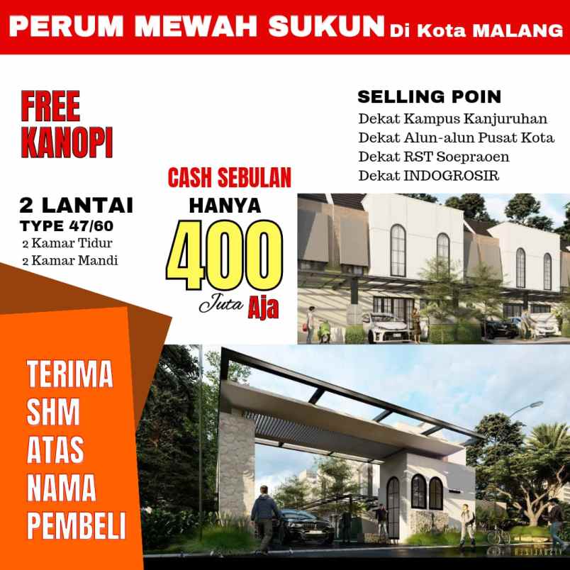 rumh modern lokasi strategis di sukun malang