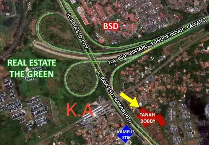 tanah di bsd depan krl rawa buntu