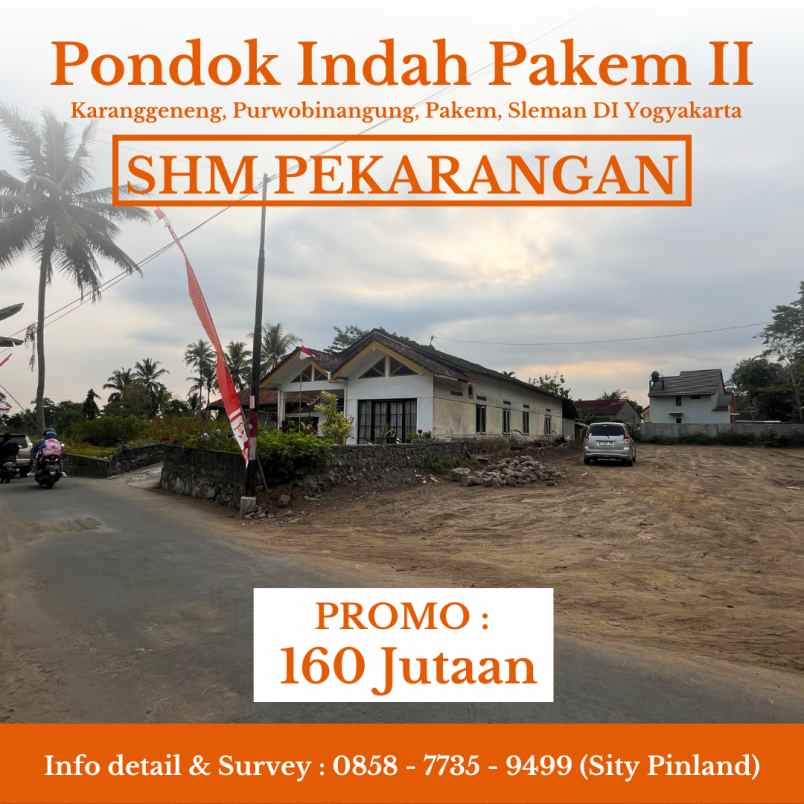 tanah kaveling shm pekarangan barat jl palagan km 15