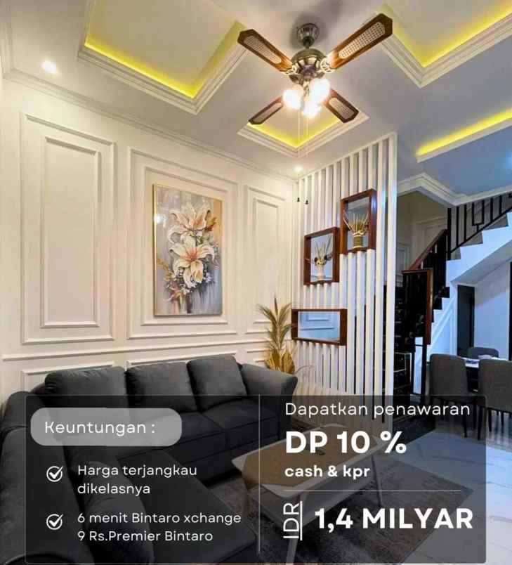 townhouse klasik modern di area bintaro