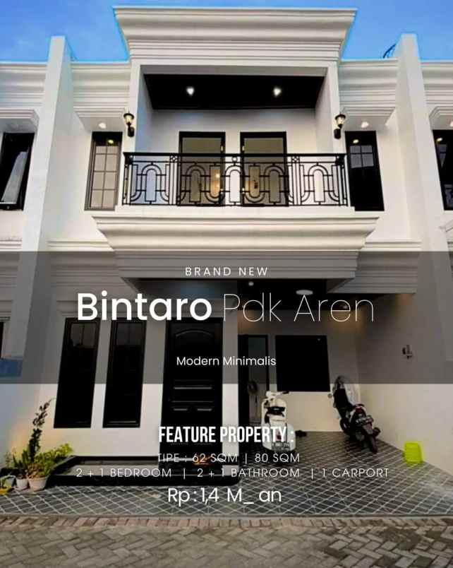 townhouse klasik modern di area bintaro