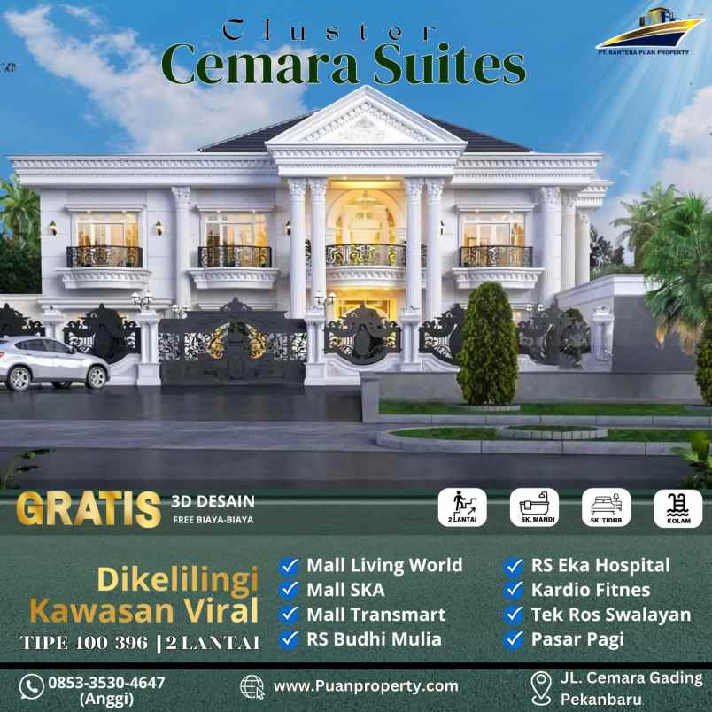 cemara suites di kawasan komplek pemda kota pekanbaru