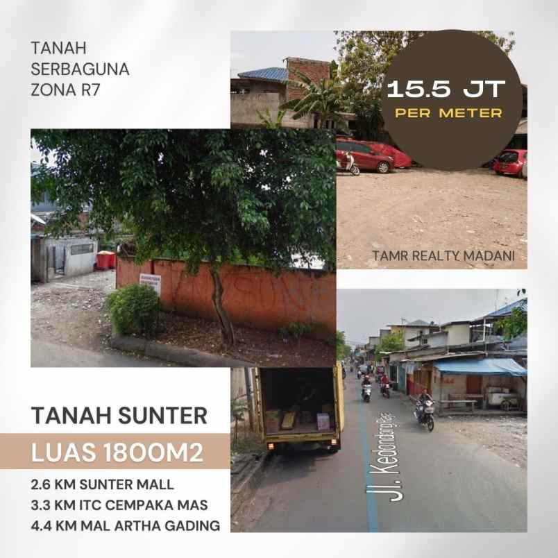 dijual lahan strategis untuk gudang di sunter