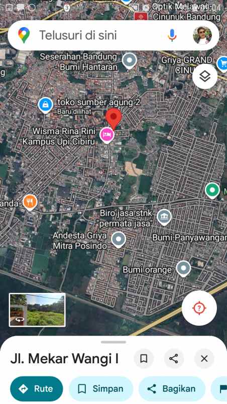 dijual murah tanah shm dekat kampus upi cibiru bandung