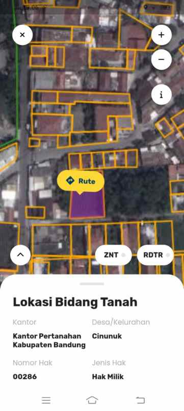 dijual murah tanah shm dekat kampus upi cibiru bandung