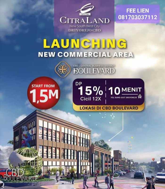 dijual ruko gudang kantor citraland cbd