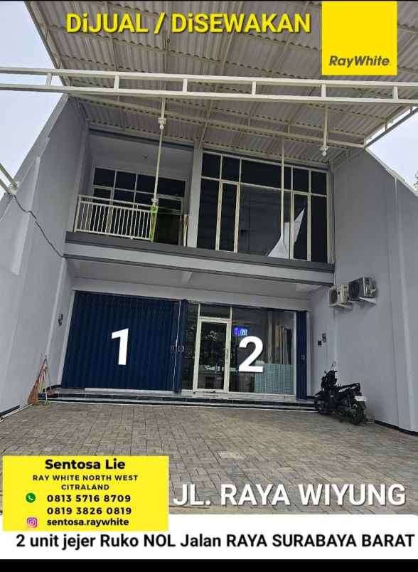 dijual ruko gudang kantor jalan raya wiyung