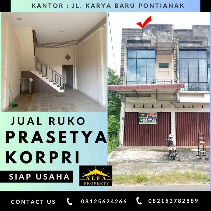 dijual ruko gudang kantor jl prasetya korpri