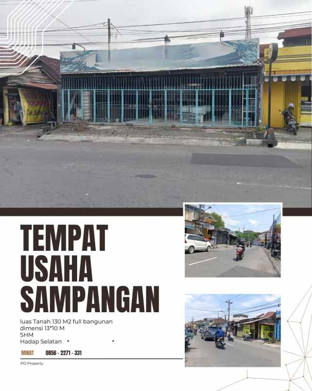 dijual ruko gudang kantor sampangan