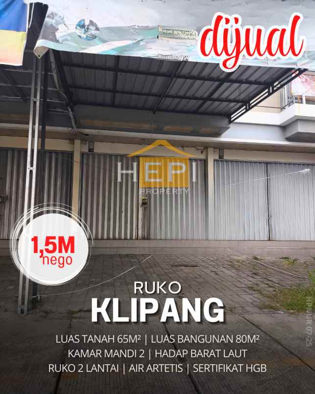 dijual ruko siap huni klipang tembalang semarang