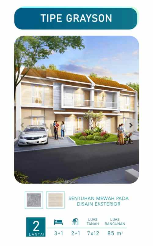 dijual rumah 2 lantai dekat toll bsd