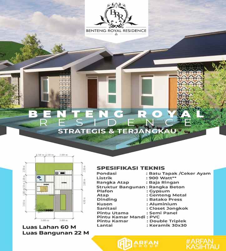 dijual rumah benteng royal residence