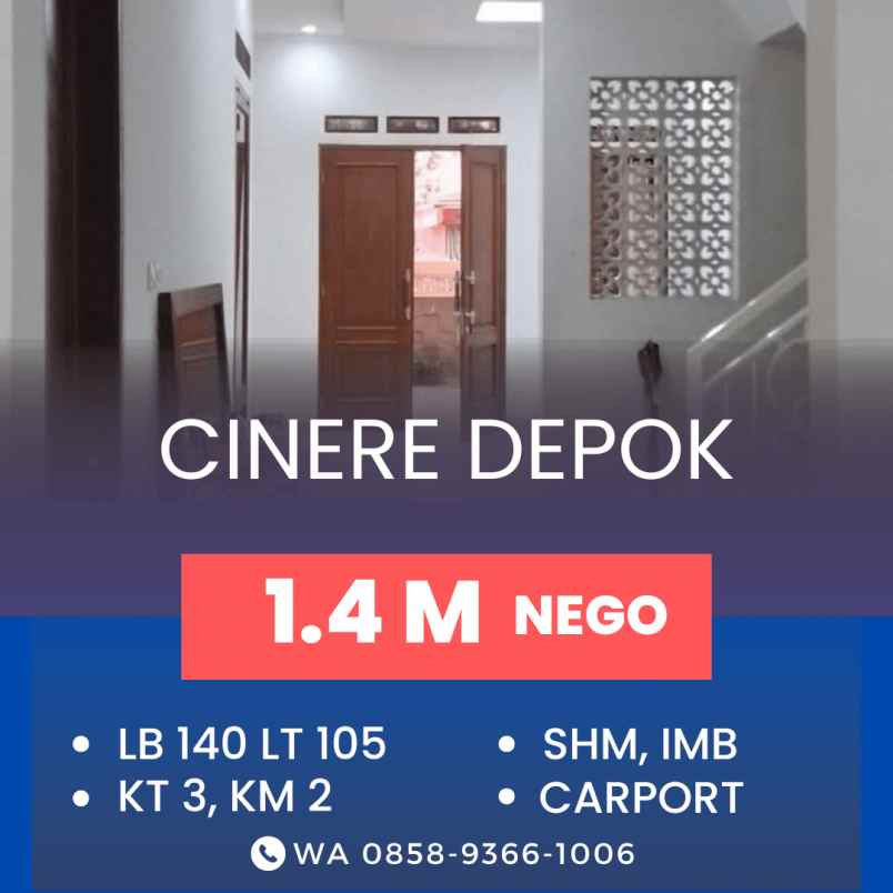 dijual rumah cinere