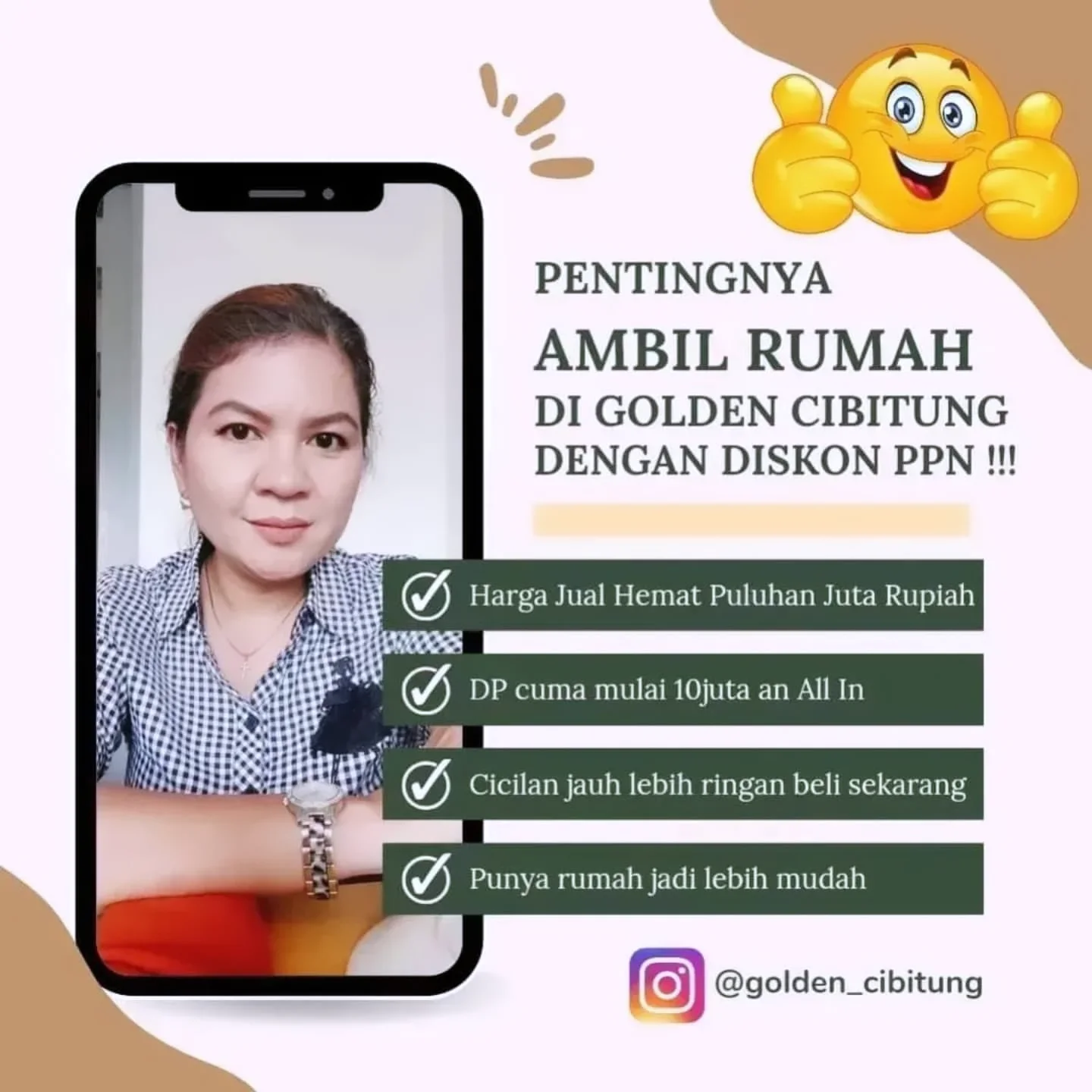 dijual rumah cluster golden cibitung jl