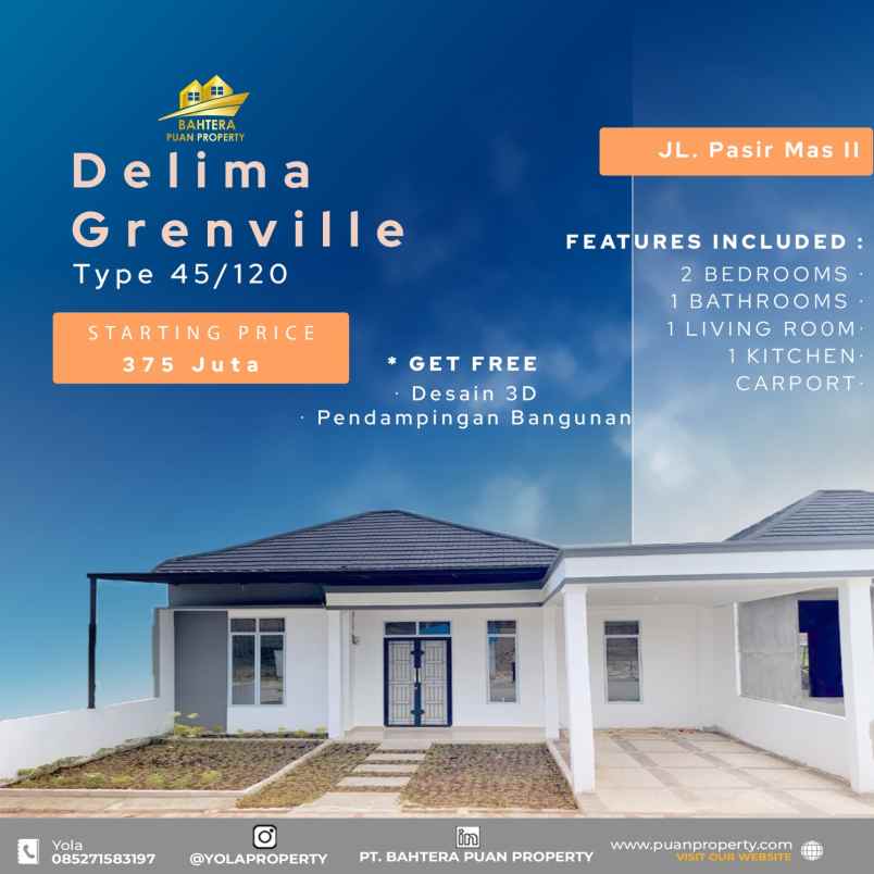 dijual rumah delima grenville type 45 120 pekanbaru