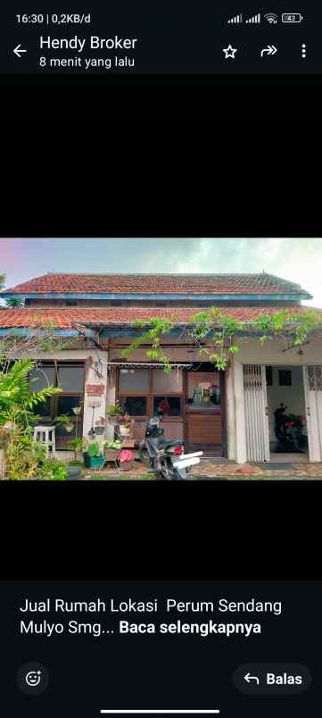 dijual rumah di perum sendangmulyo semarang