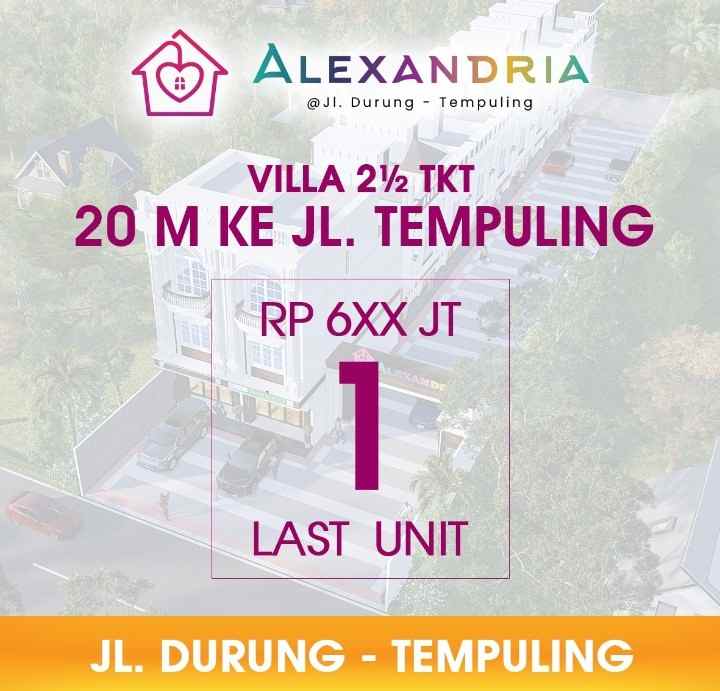 dijual rumah jalan durung tempuling