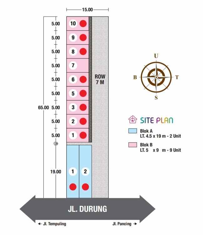 dijual rumah jalan durung tempuling