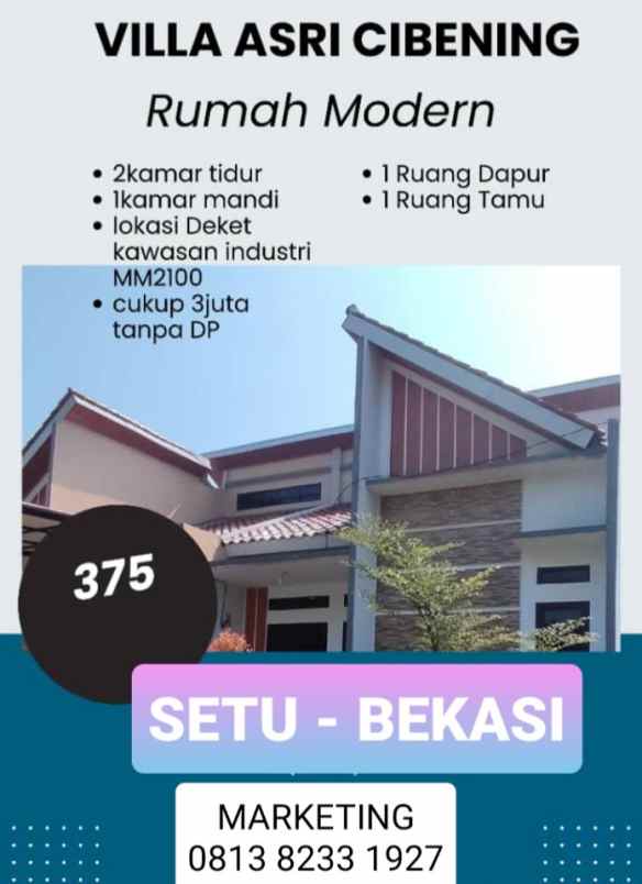 dijual rumah jl ciben8ng raya setu kab