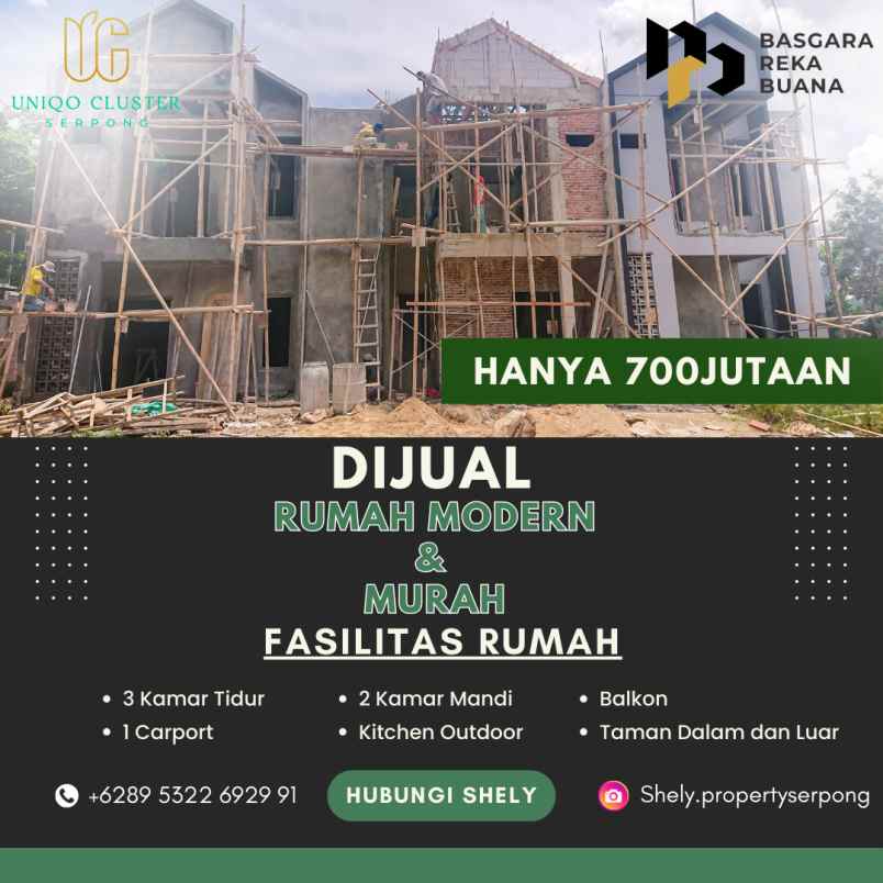 dijual rumah jl masjid buaran buaran