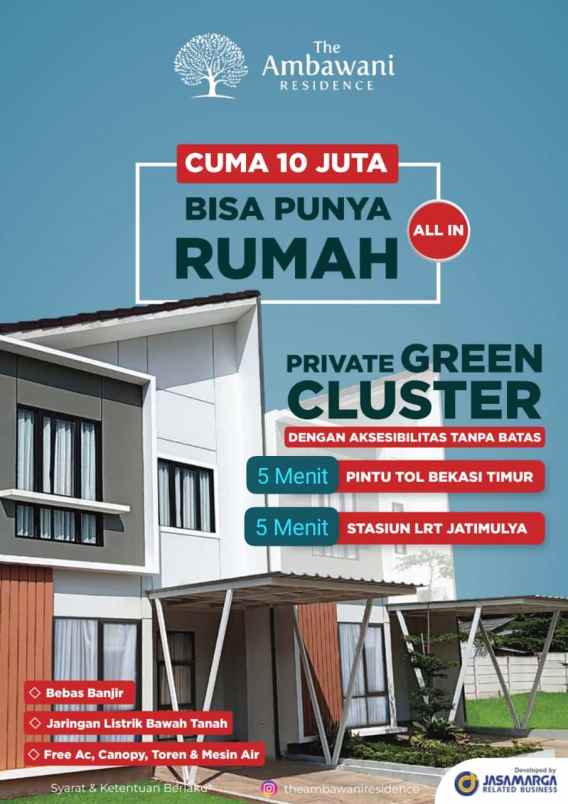 dijual rumah jl raya mustikasari kota