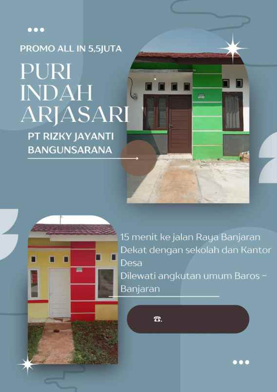 dijual rumah jln linggasari desa baros