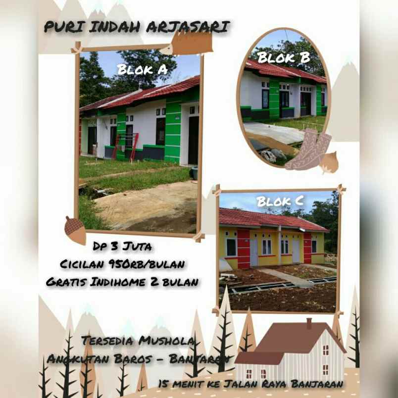 dijual rumah jln linggasari desa baros