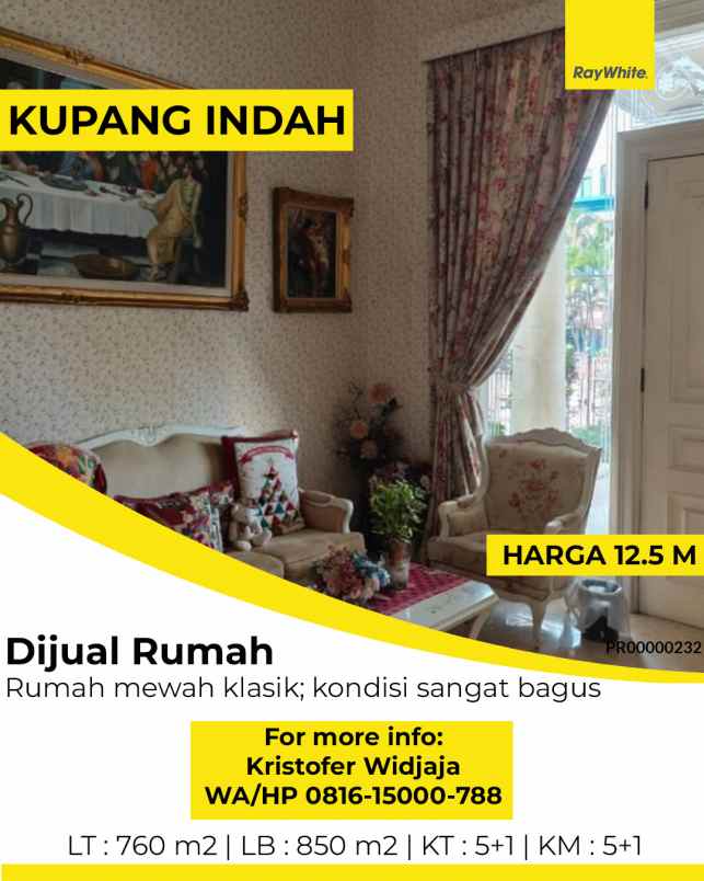 dijual rumah kupang indah