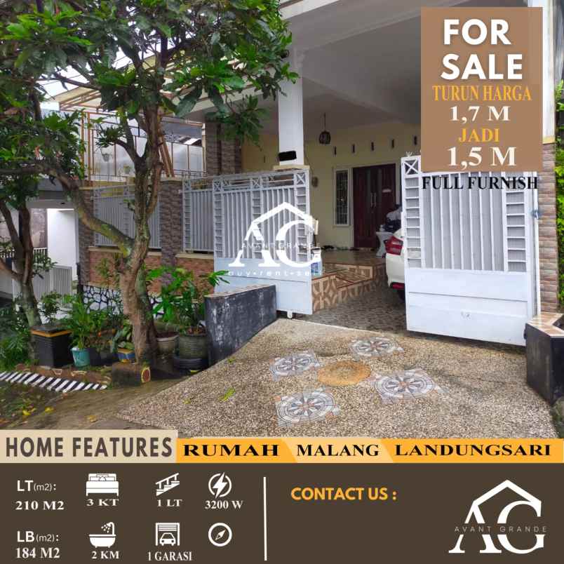 dijual rumah landungsari malang