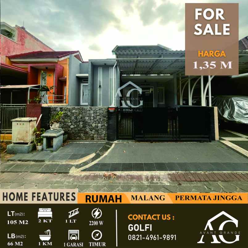 dijual rumah permata jingga malang