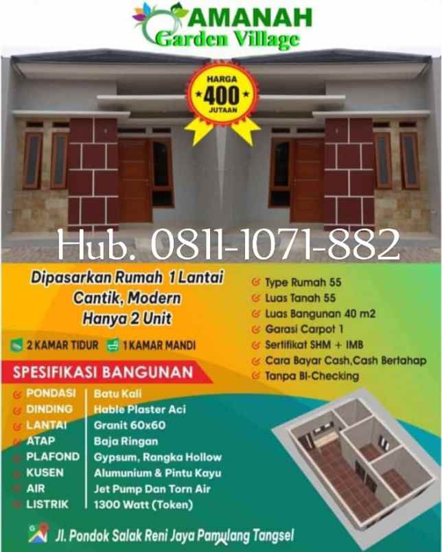 dijual rumah pondok benda reni jaya