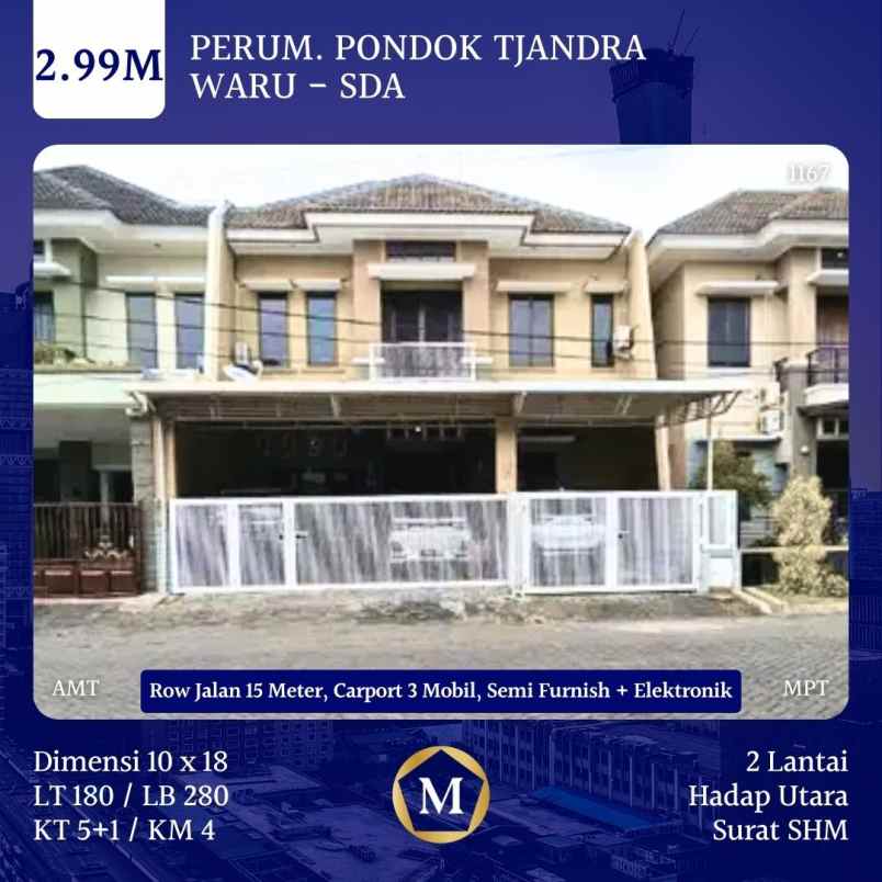 dijual rumah pondok tjandra indah