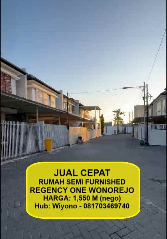 dijual rumah wonorejo selatan