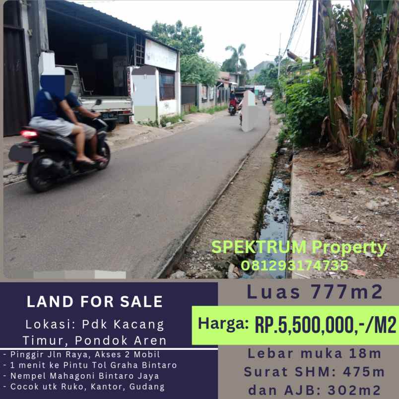 dijual tanah area graha raya bintaro