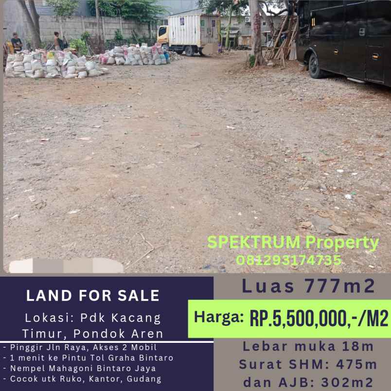 dijual tanah area graha raya bintaro