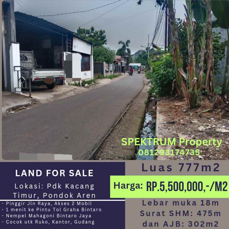 dijual tanah area graha raya bintaro