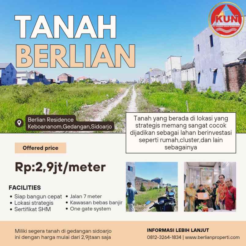 dijual tanah berlian residence 1 keboan