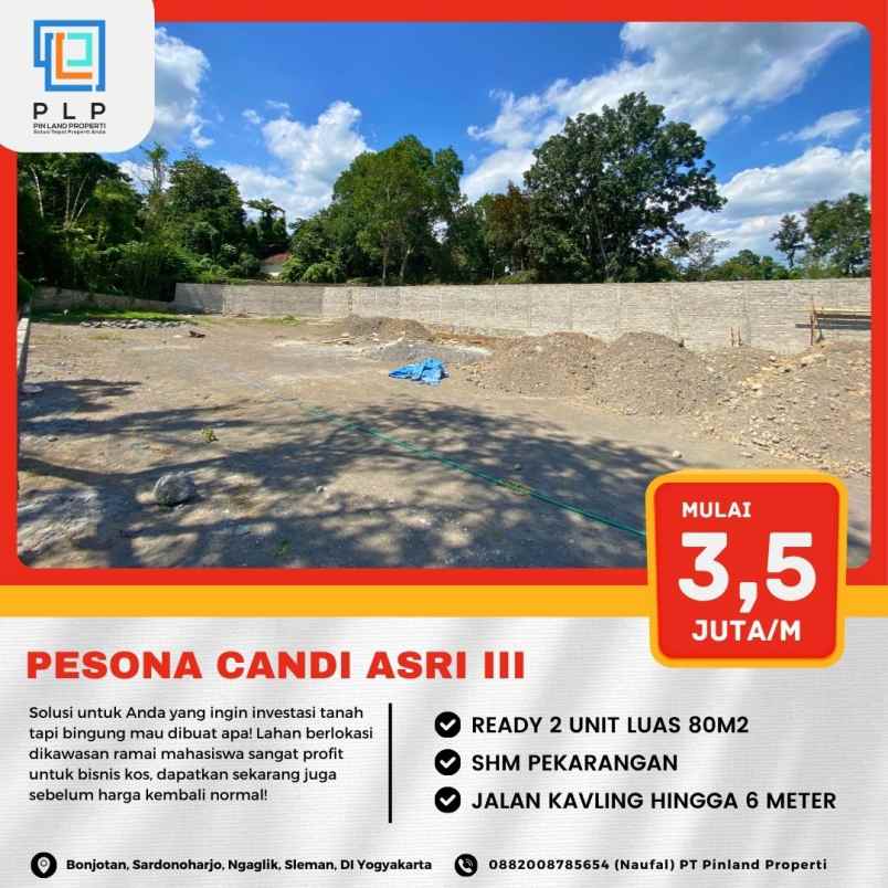 dijual tanah bonjotan sardonoharjo