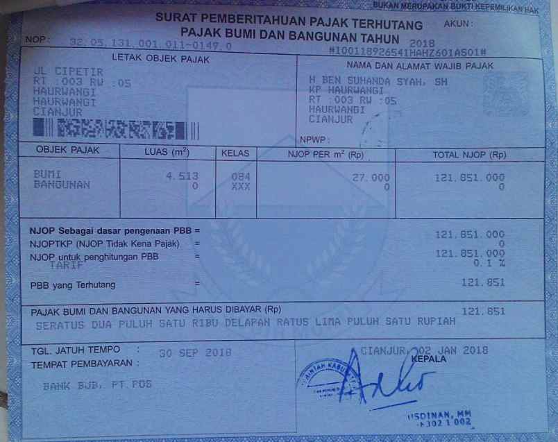 dijual tanah jalan cipetir haurwangi